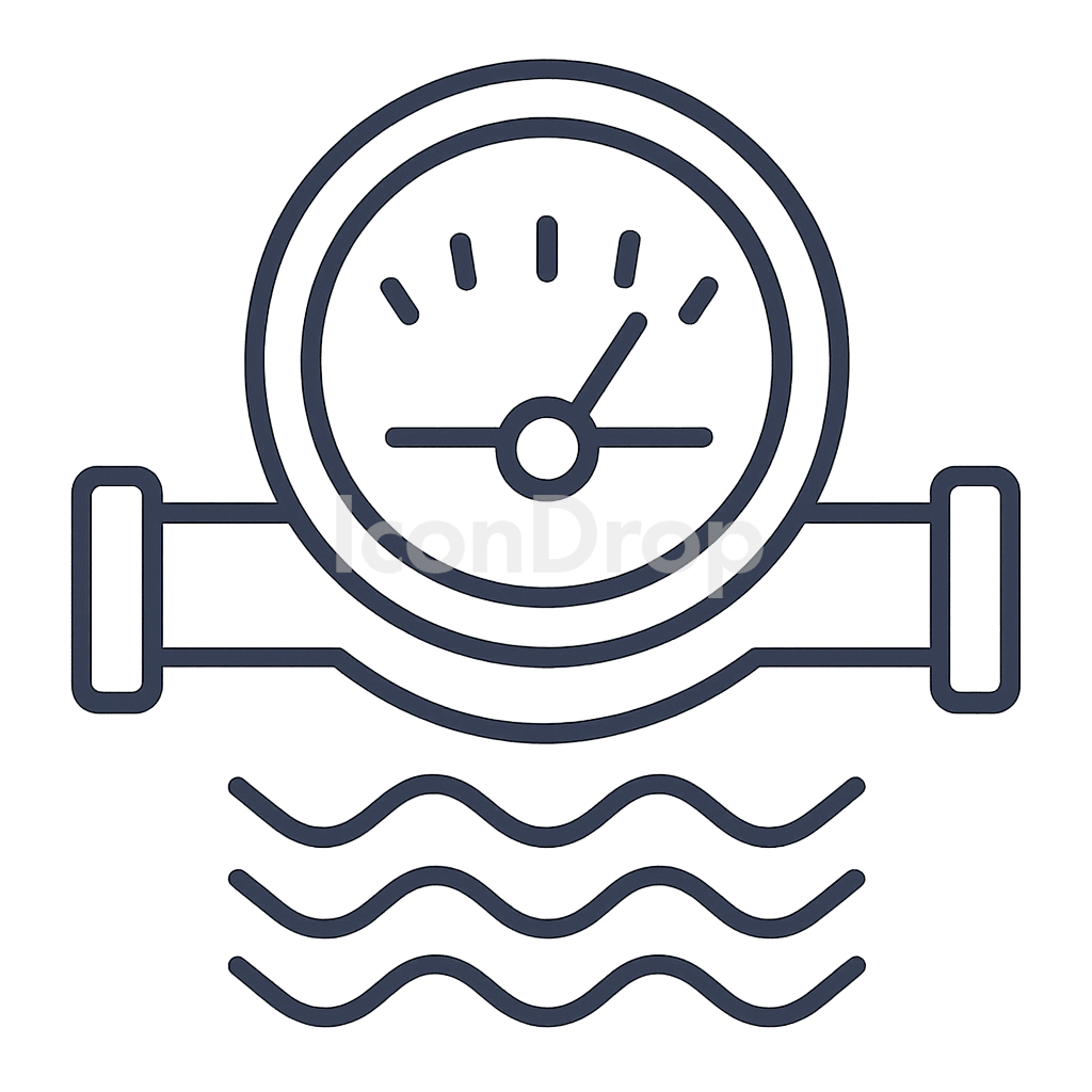 Water Flow Meter Icon Outline