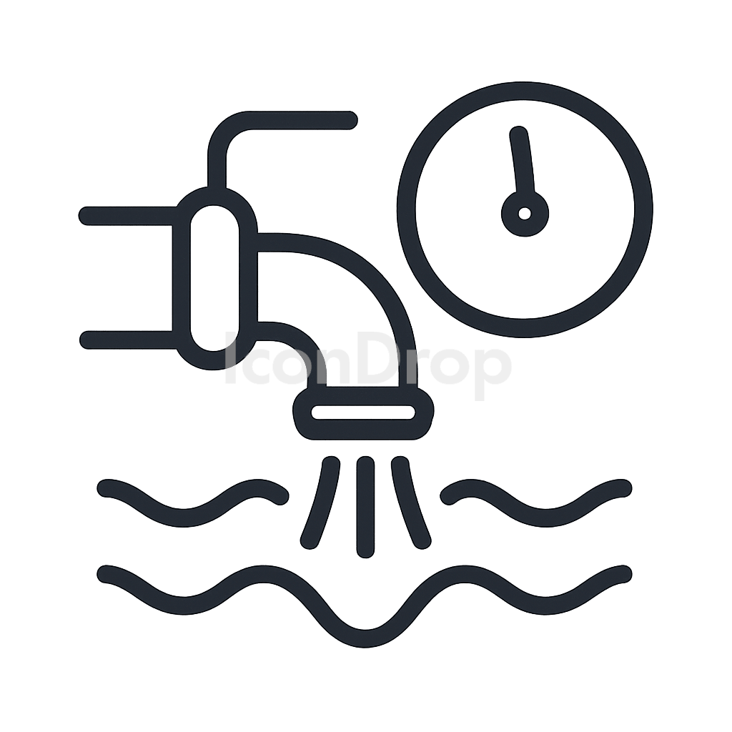Water Flow Rate Icon Outline