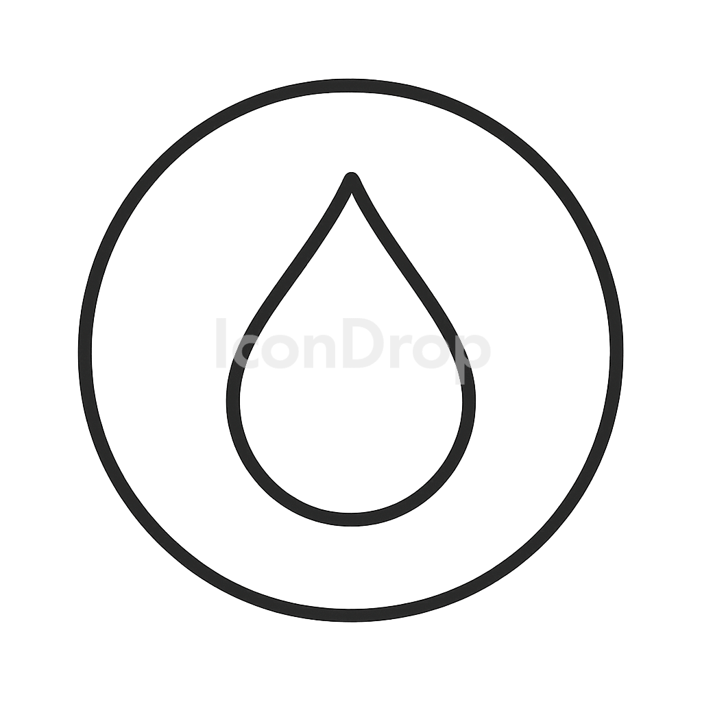 Water Icon Circle Outline