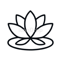 Water Lily Icon Outline