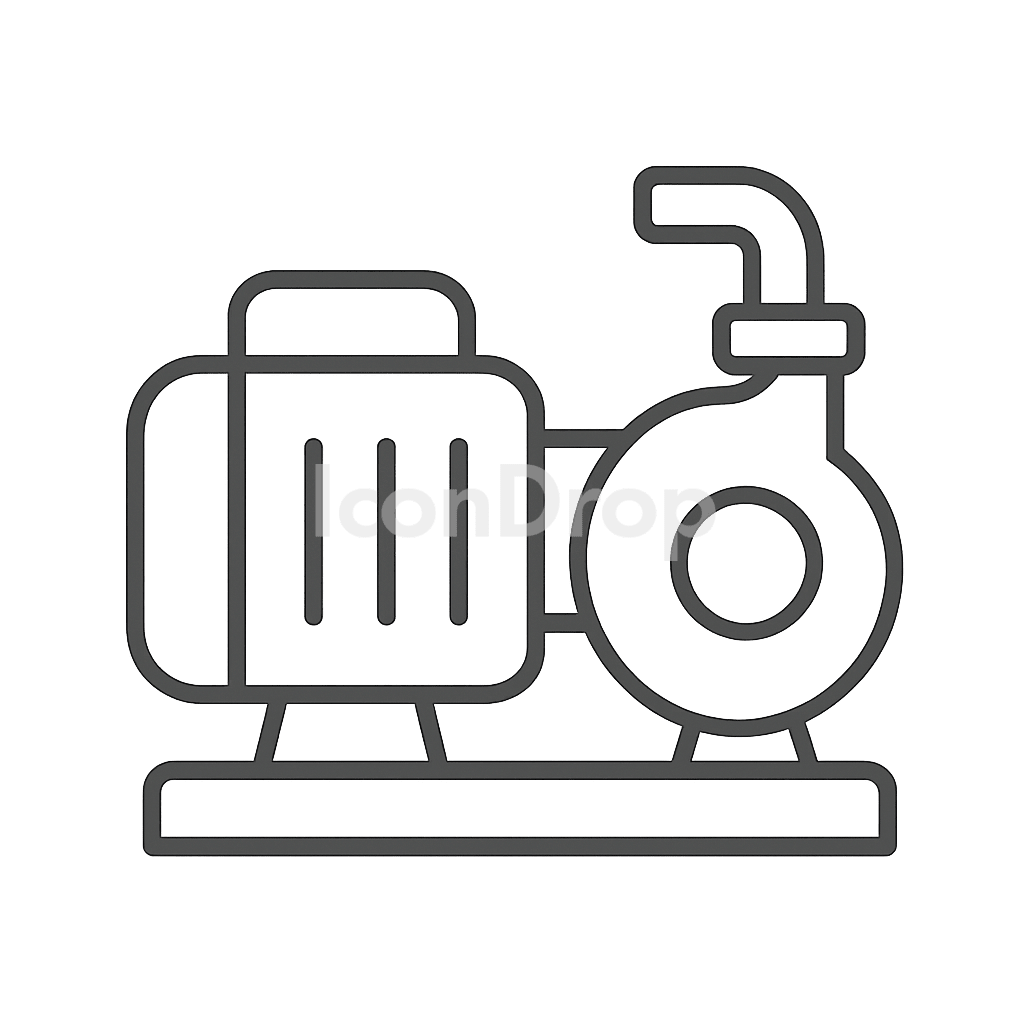 Water Motor Pump Icon Outline
