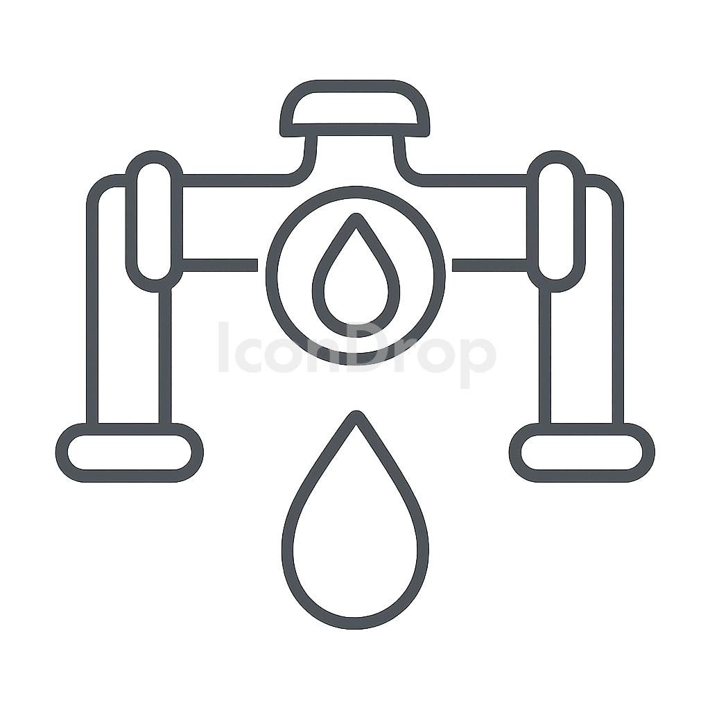 Water Network Icon Outline