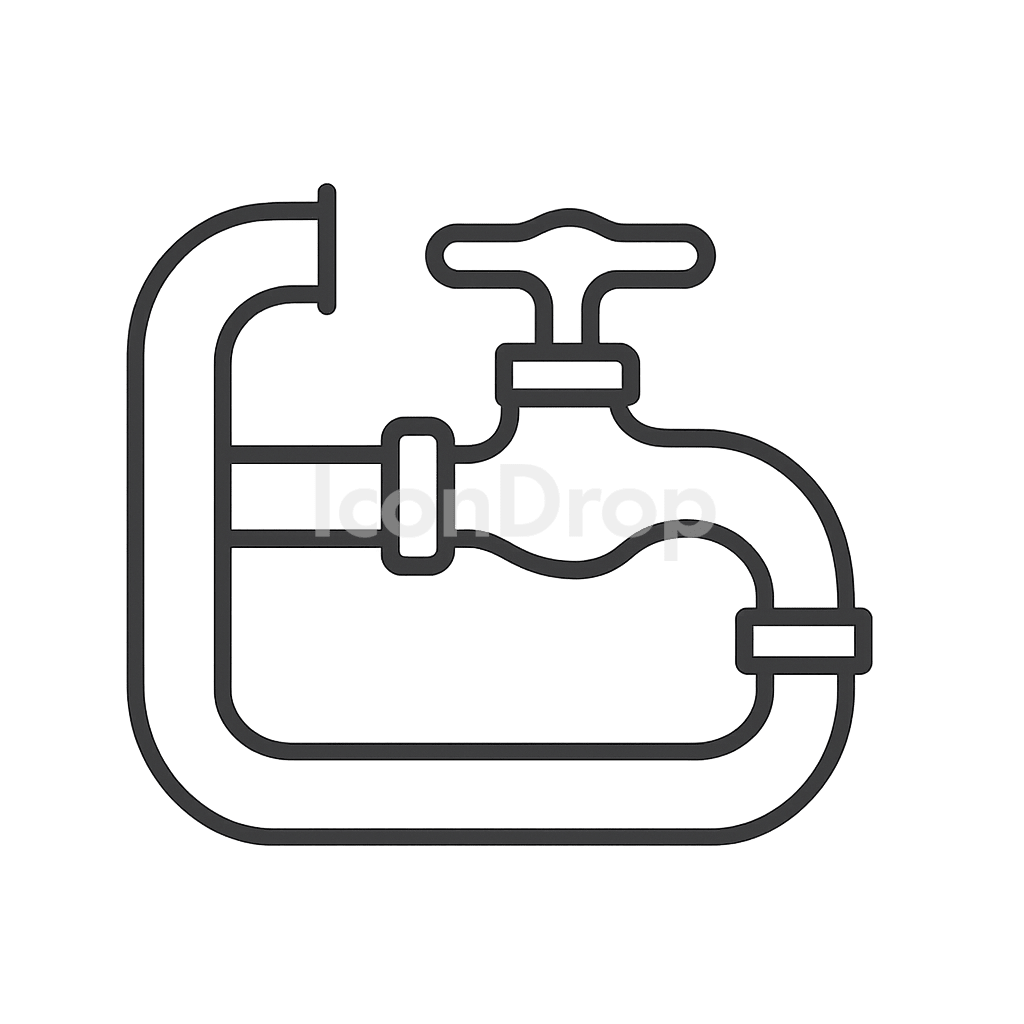 Water Pipe Icon Outline