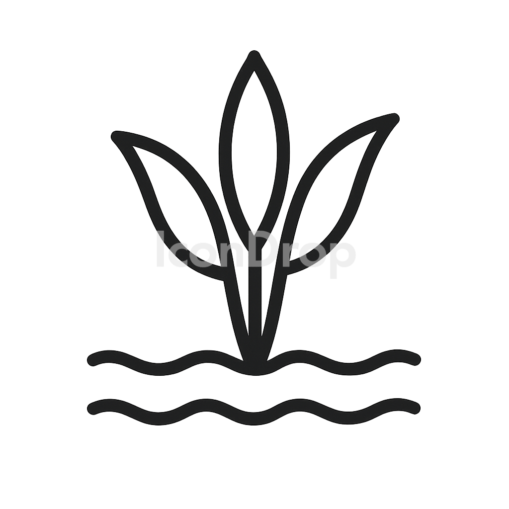 Water Plant Icon Outline