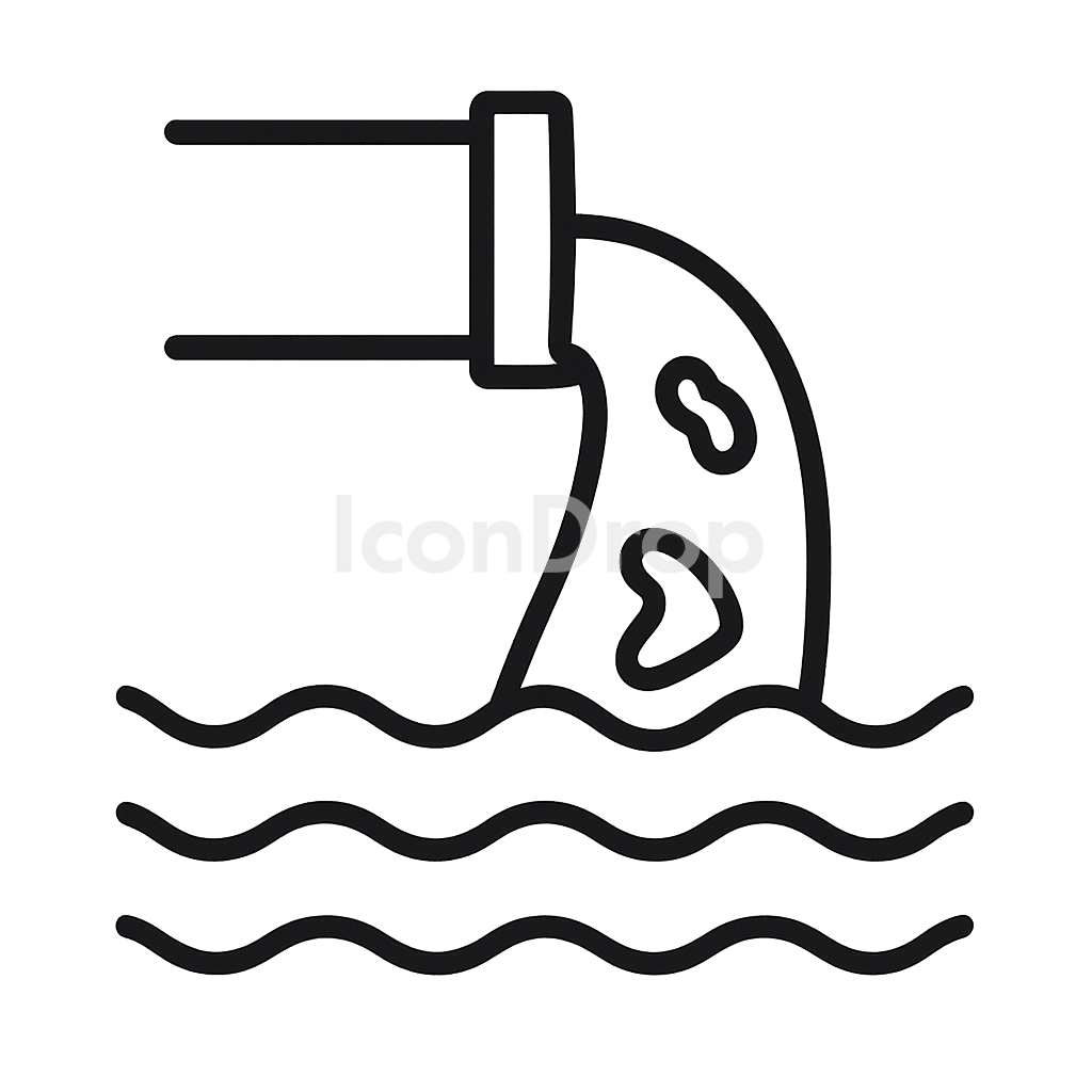Water Pollution Icon Outline