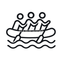 Water Rafting Icon Outline