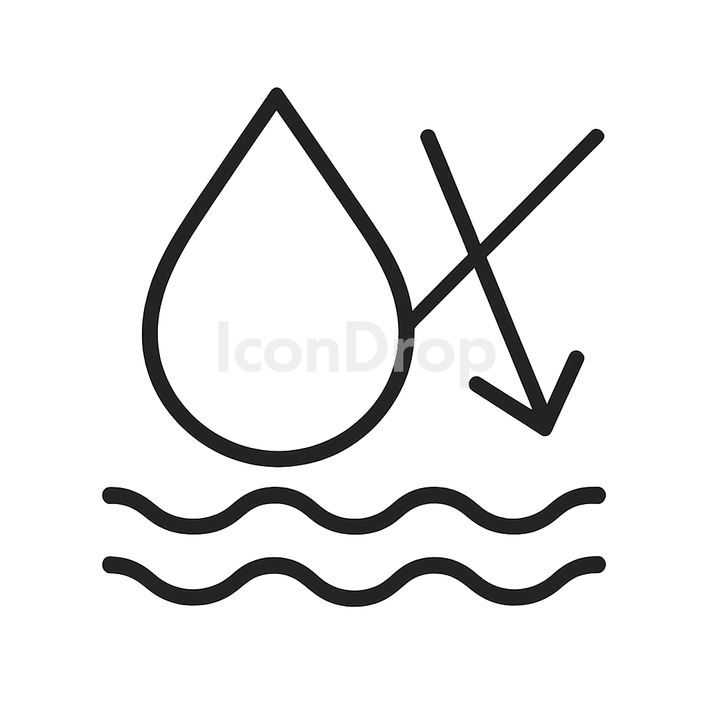 Water Reduction Icon Outline