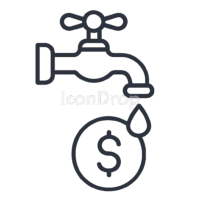 Water Tap Money Icon Outline