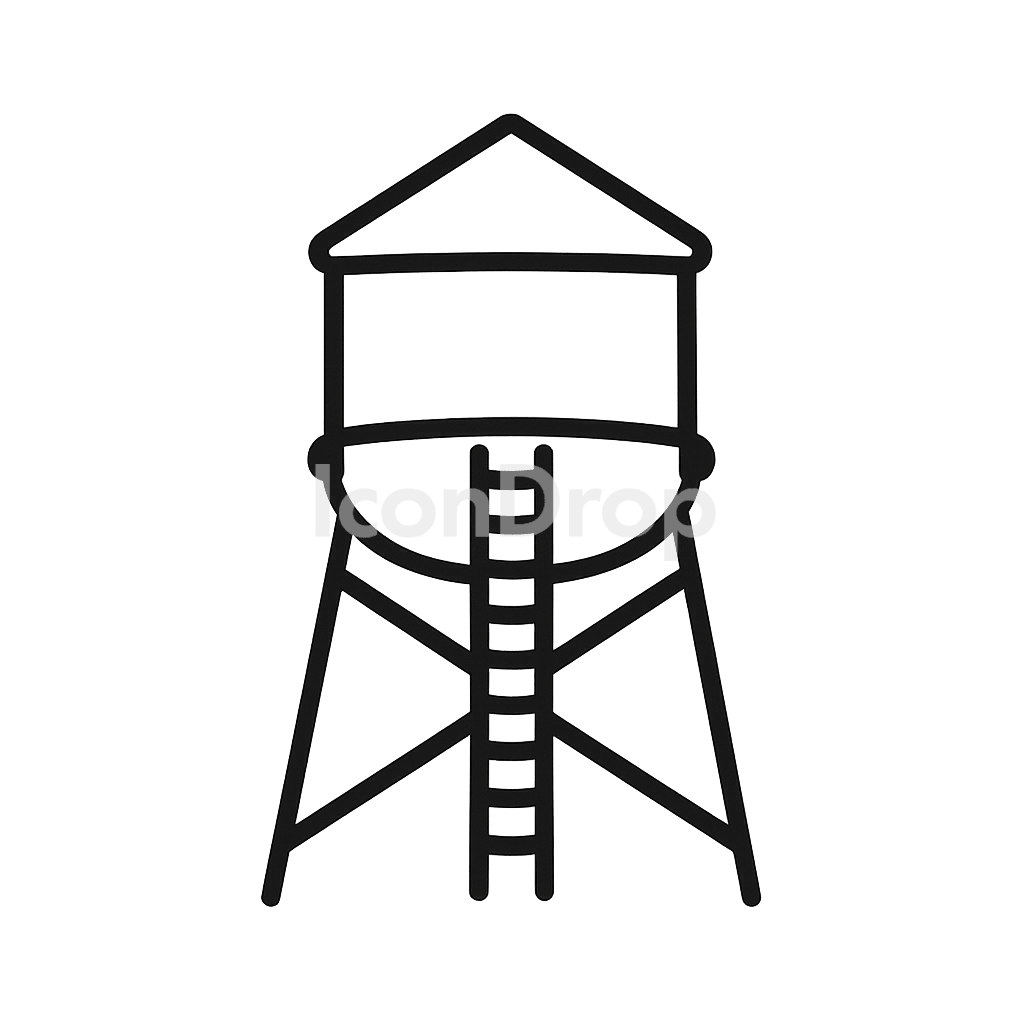 Water Tower Icon Outline