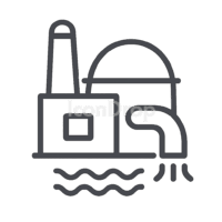 Water Treatment Plant Icon Outline