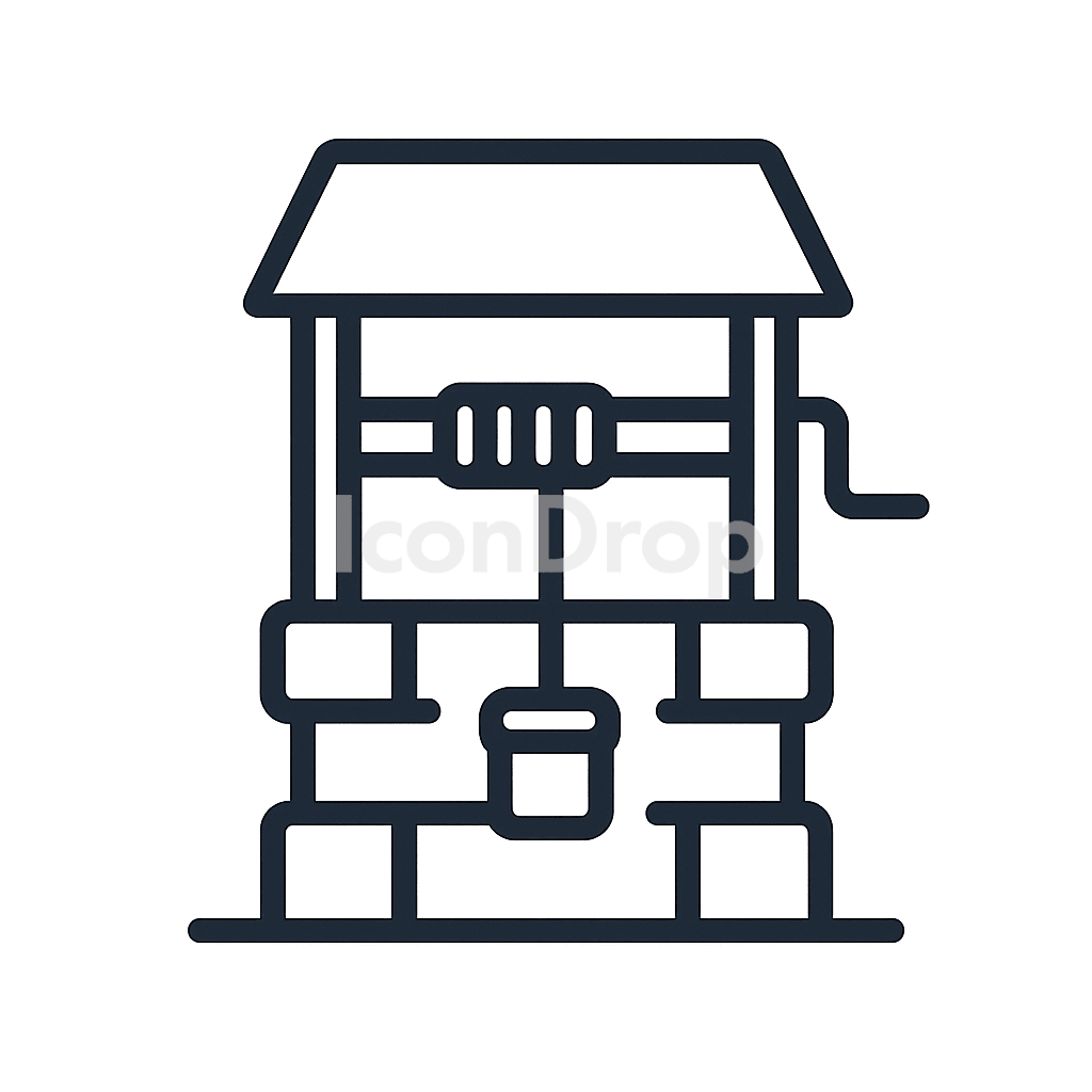 Water Well Icon Outline