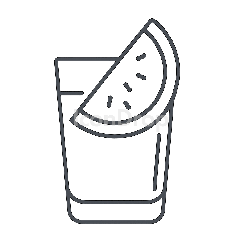 Watermelon Icon Glass Outline