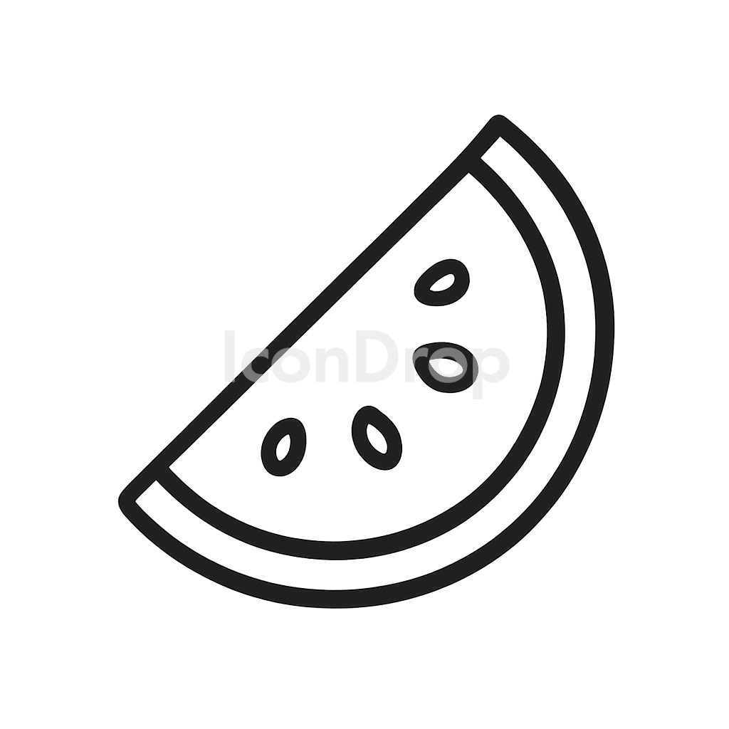 Watermelon Slice Icon Outline