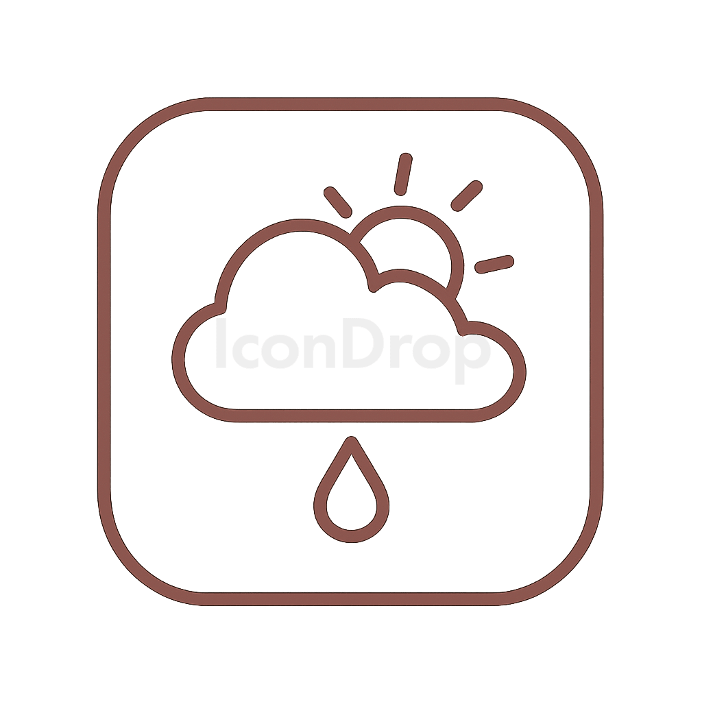 Weather App Icon Aesthetic Brown Outline