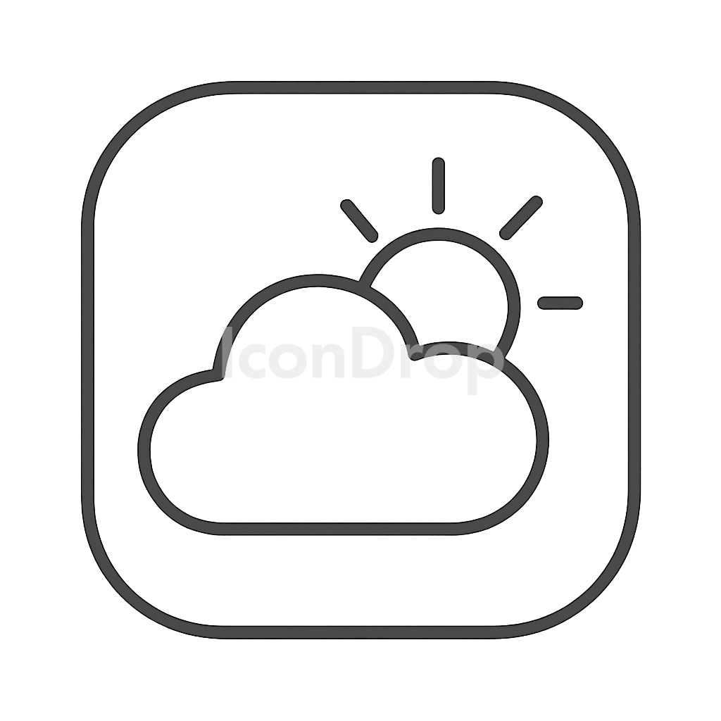 Weather App Icon Aesthetic Outline
