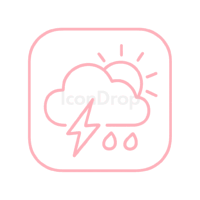 Weather App Icon Aesthetic Pink Outline