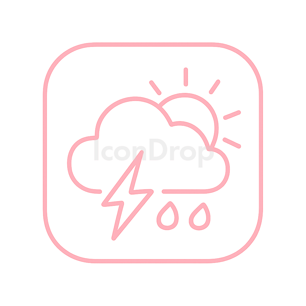 Weather App Icon Aesthetic Pink Outline
