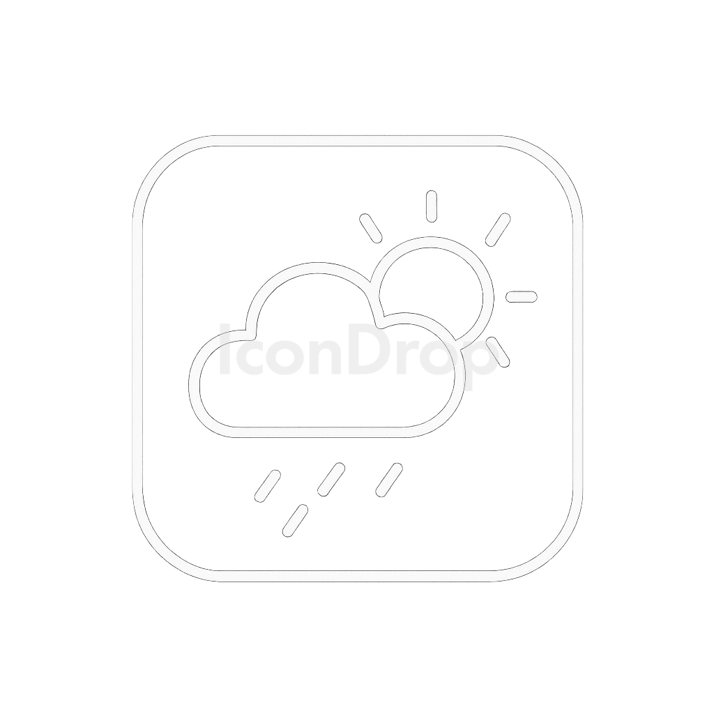 Weather App Icon White Outline