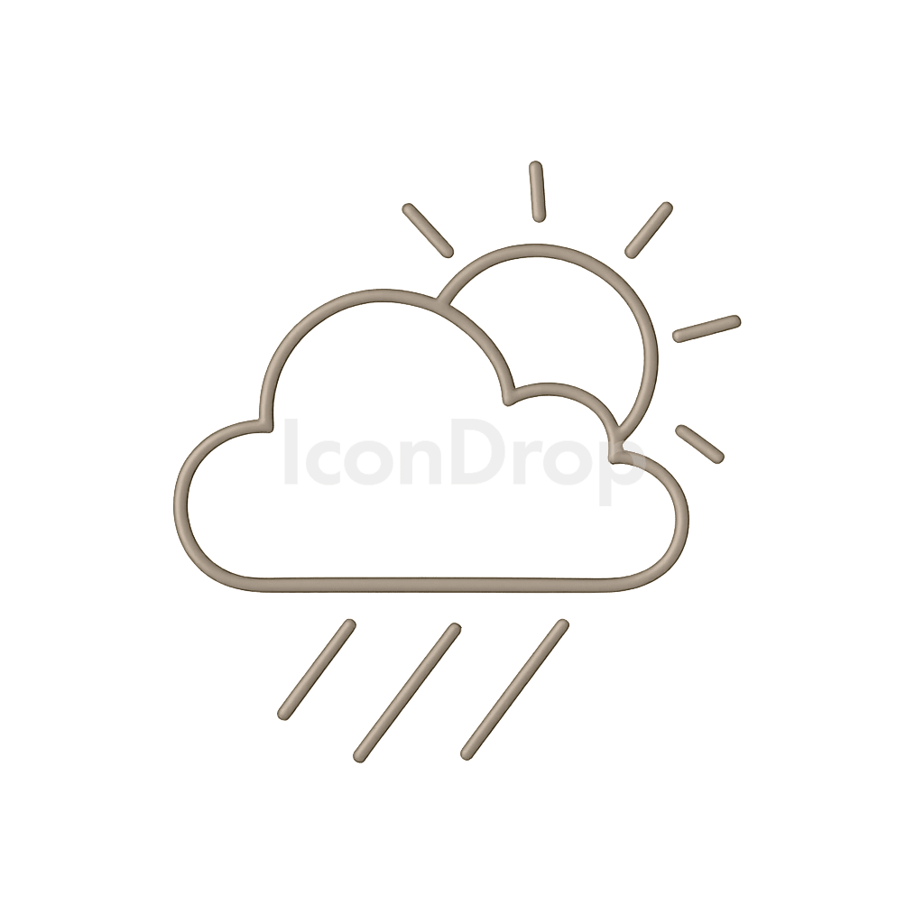 Weather Icon Aesthetic Beige Outline