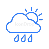 Weather Icon Aesthetic Blue Outline