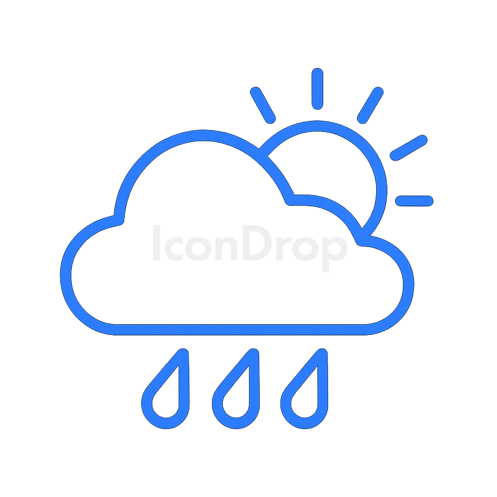 Weather Icon Aesthetic Blue Outline