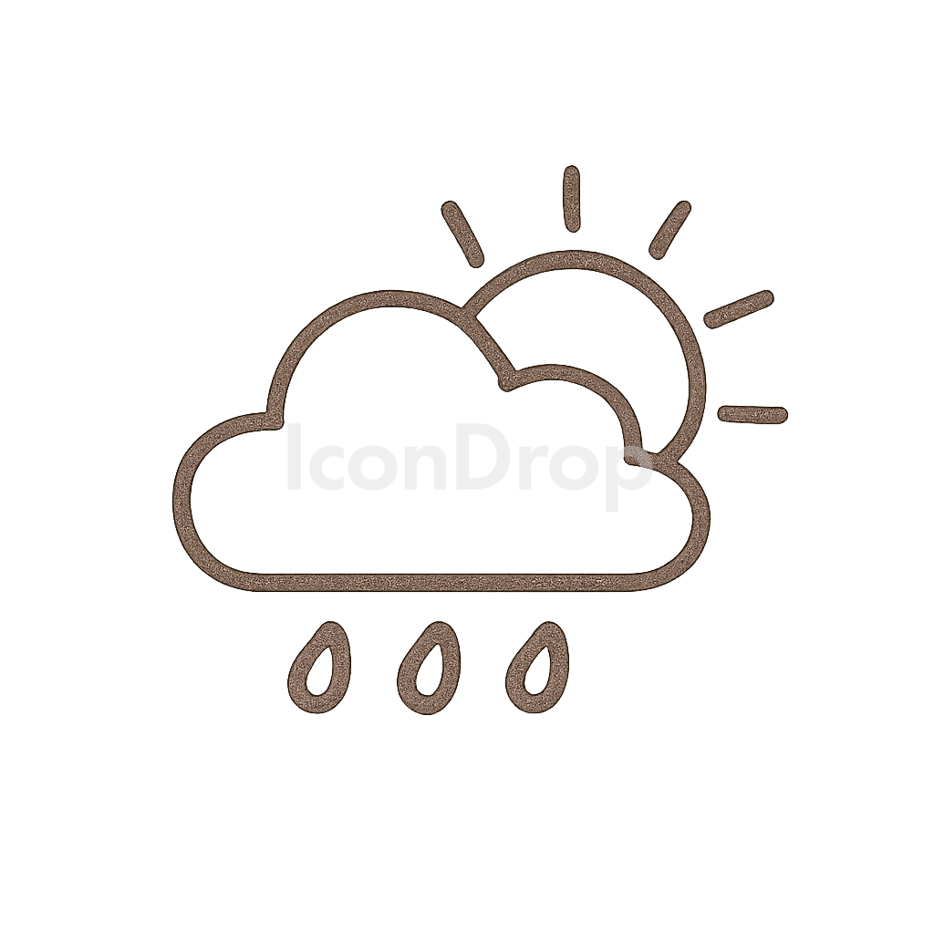Weather Icon Aesthetic Brown Outline