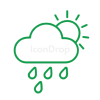 Weather Icon Aesthetic Green Outline