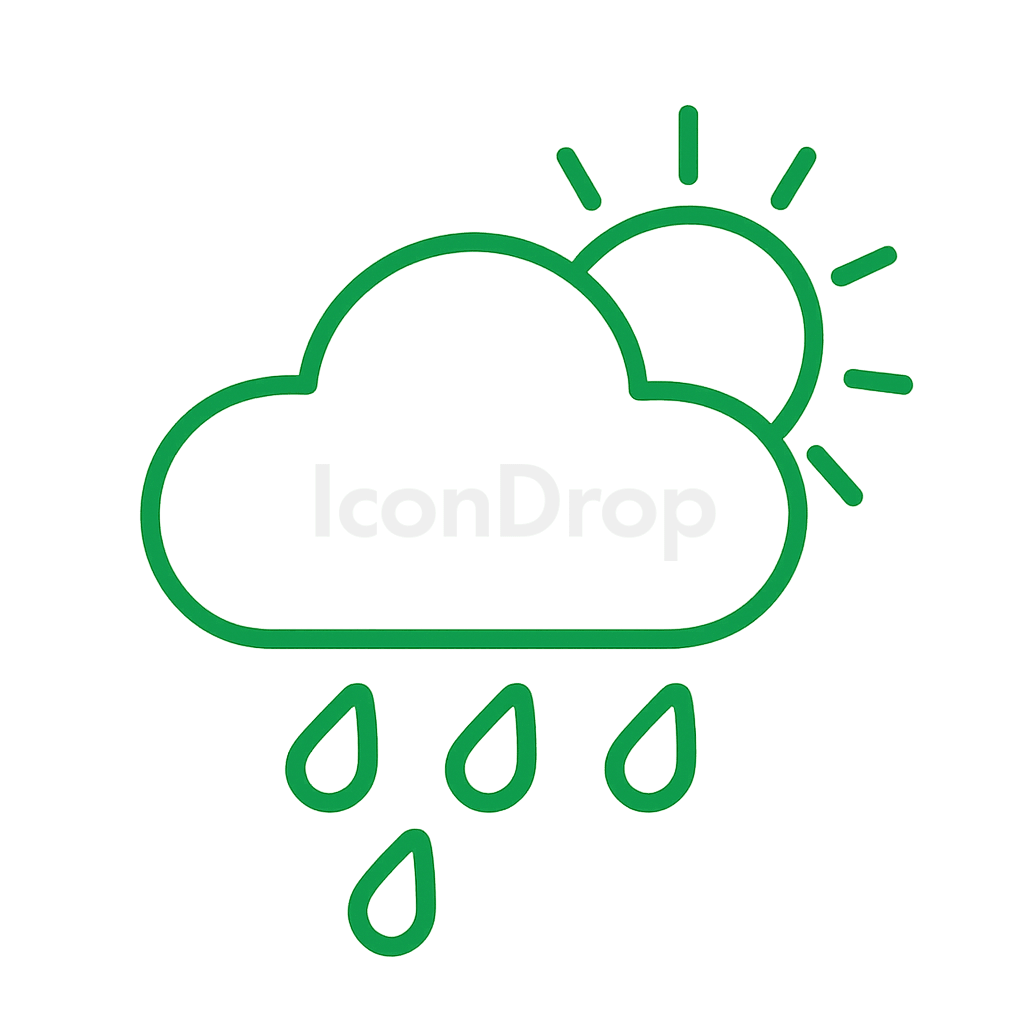 Weather Icon Aesthetic Green Outline