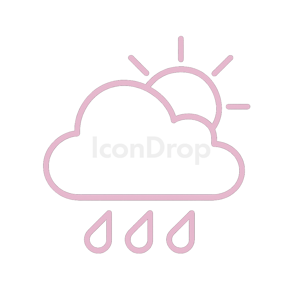 Weather Icon Aesthetic Pink Outline