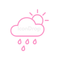 Weather Icon Aesthetic Pink Pastel Outline
