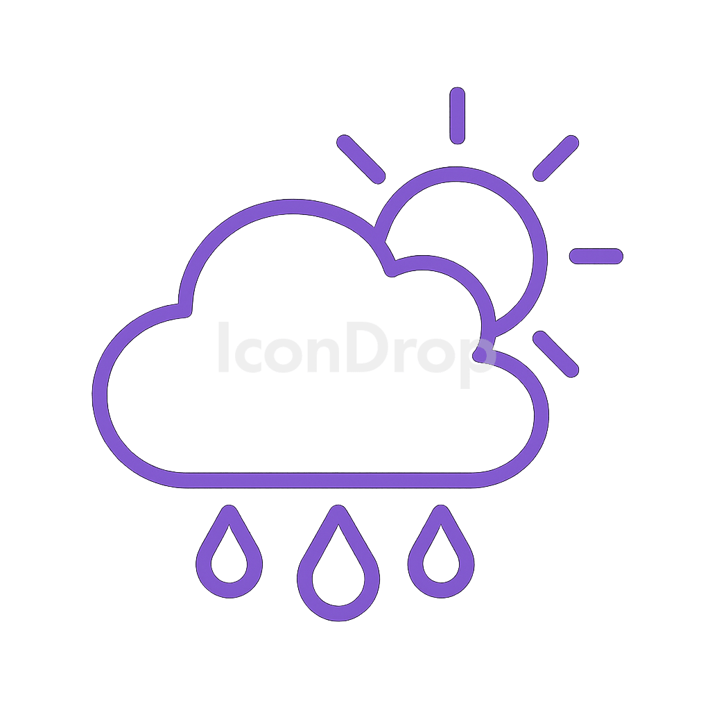 Weather Icon Aesthetic Purple Outline