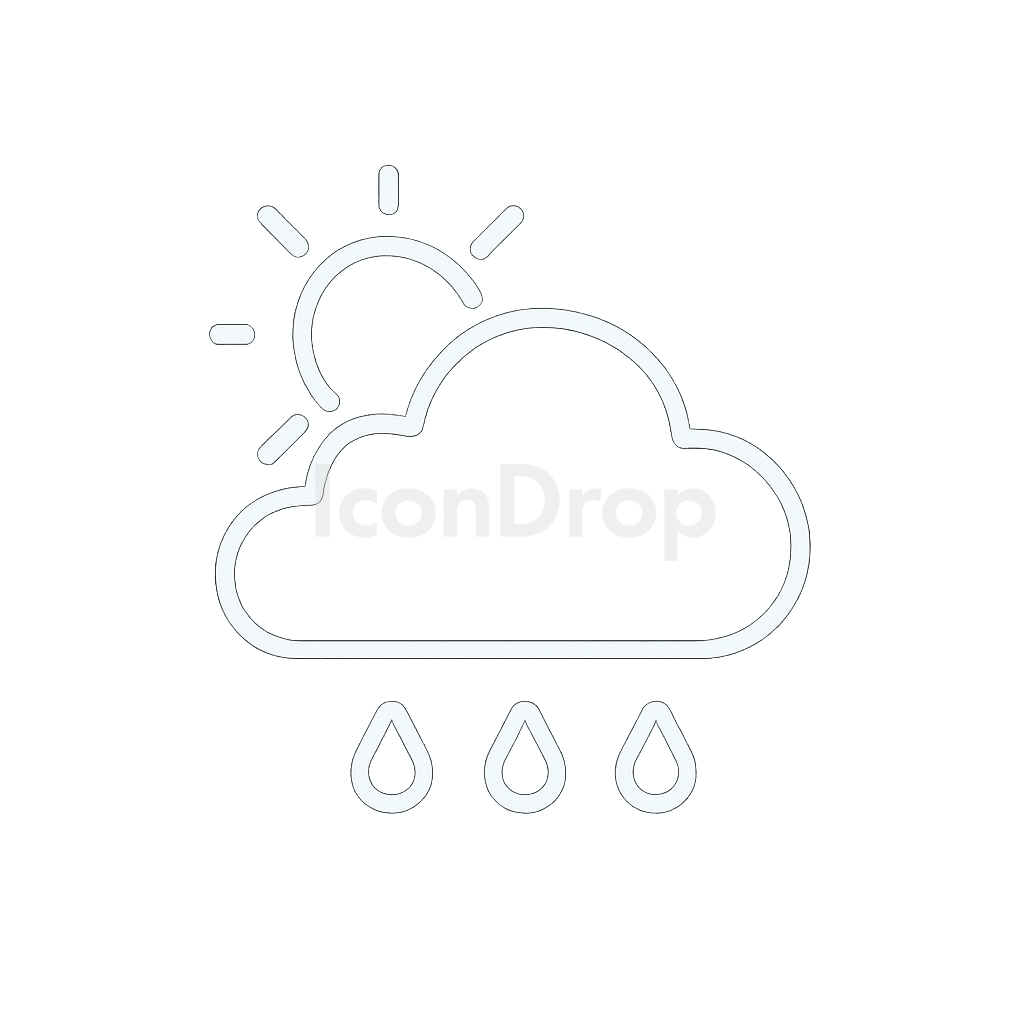 Weather Icon Aesthetic White Outline