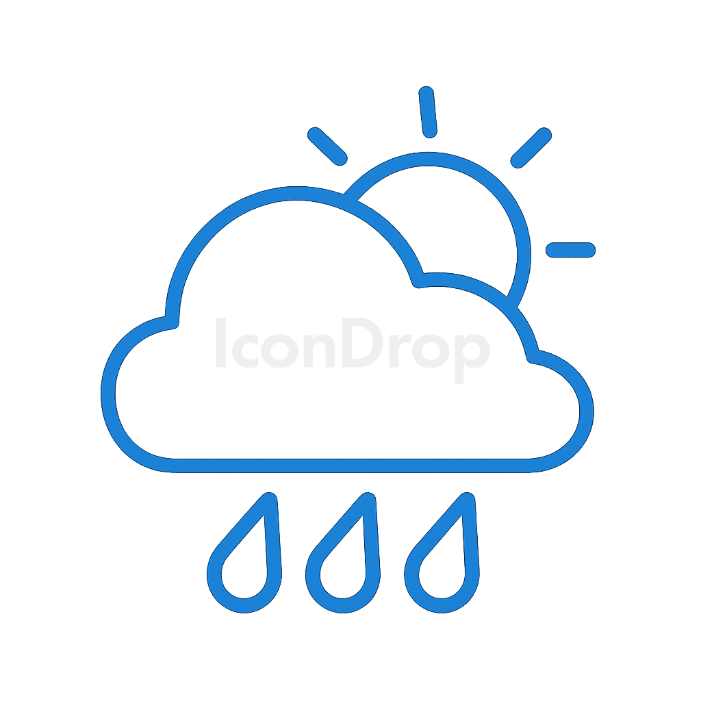 Weather Icon Blue Outline