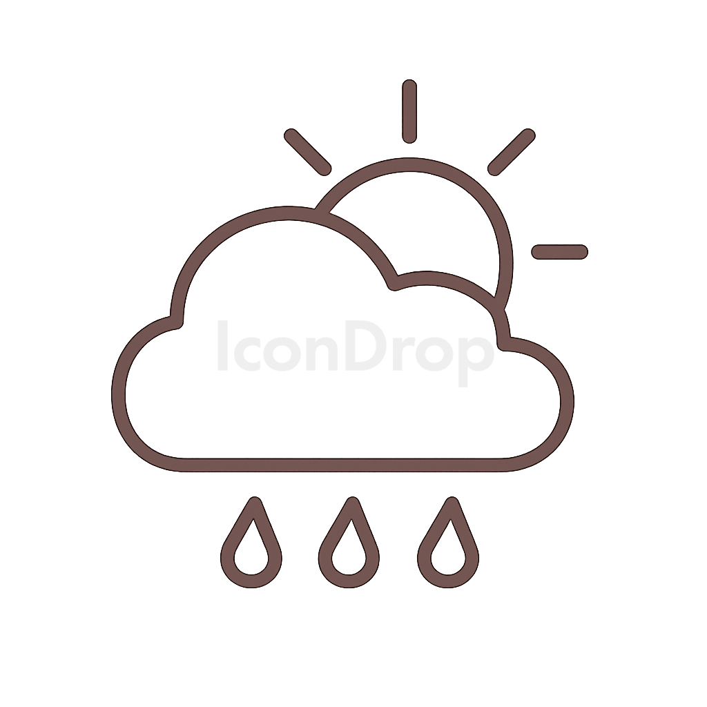 Weather Icon Brown Outline