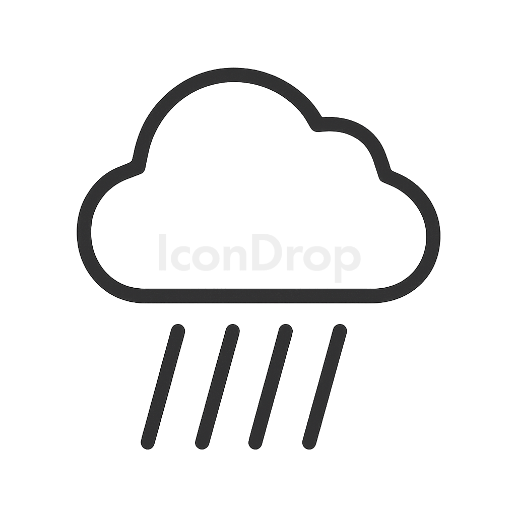 Weather Icon Cloud With Lines Under It Outline