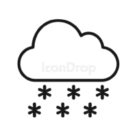 Weather Icon Cloud With Snow Outline