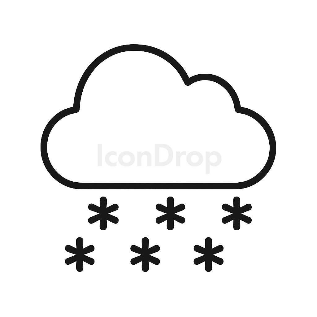 Weather Icon Cloud With Snow Outline
