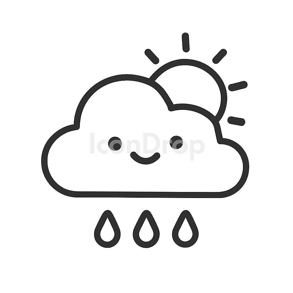 Weather Icon Cute Outline