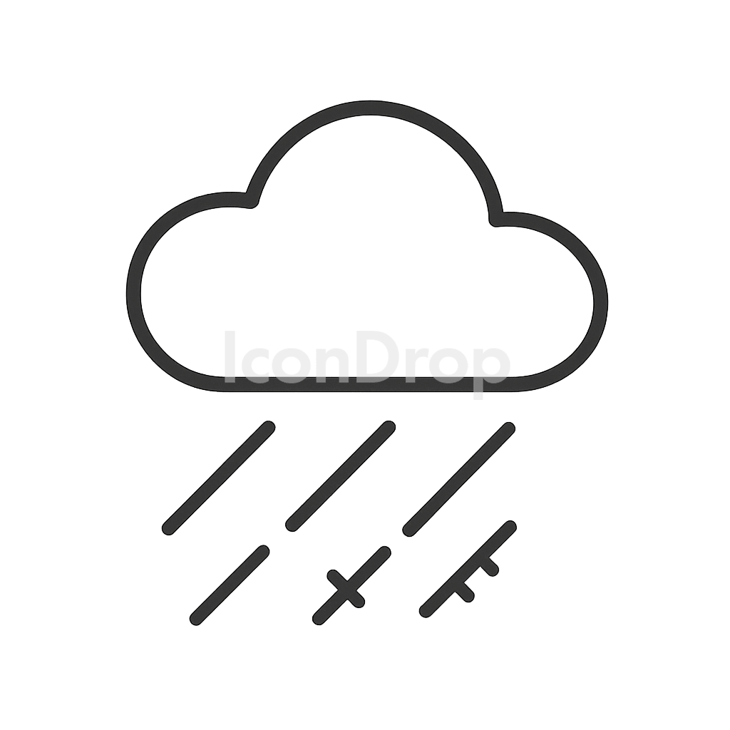Weather Icon For Sleet Outline