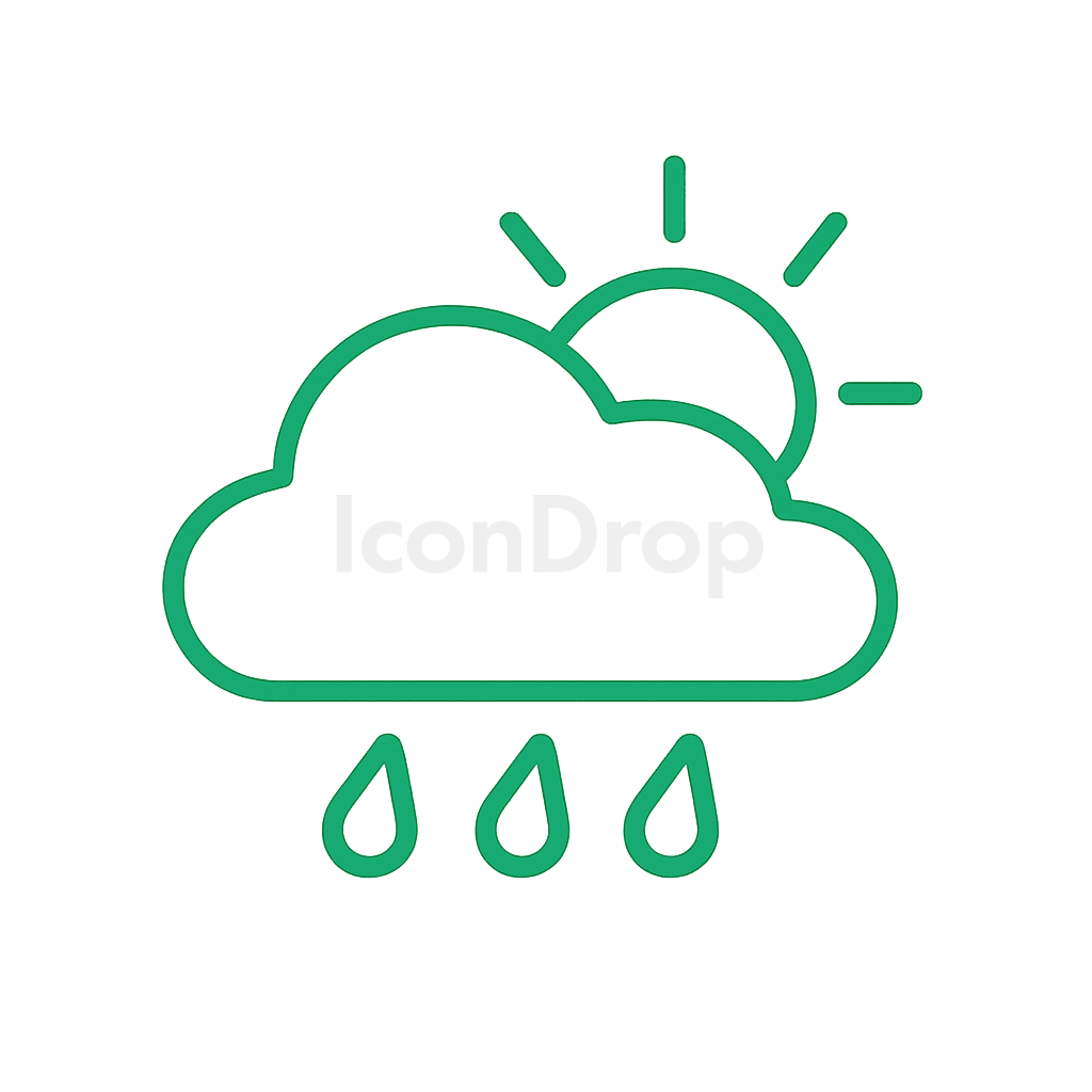 Weather Icon Green Outline