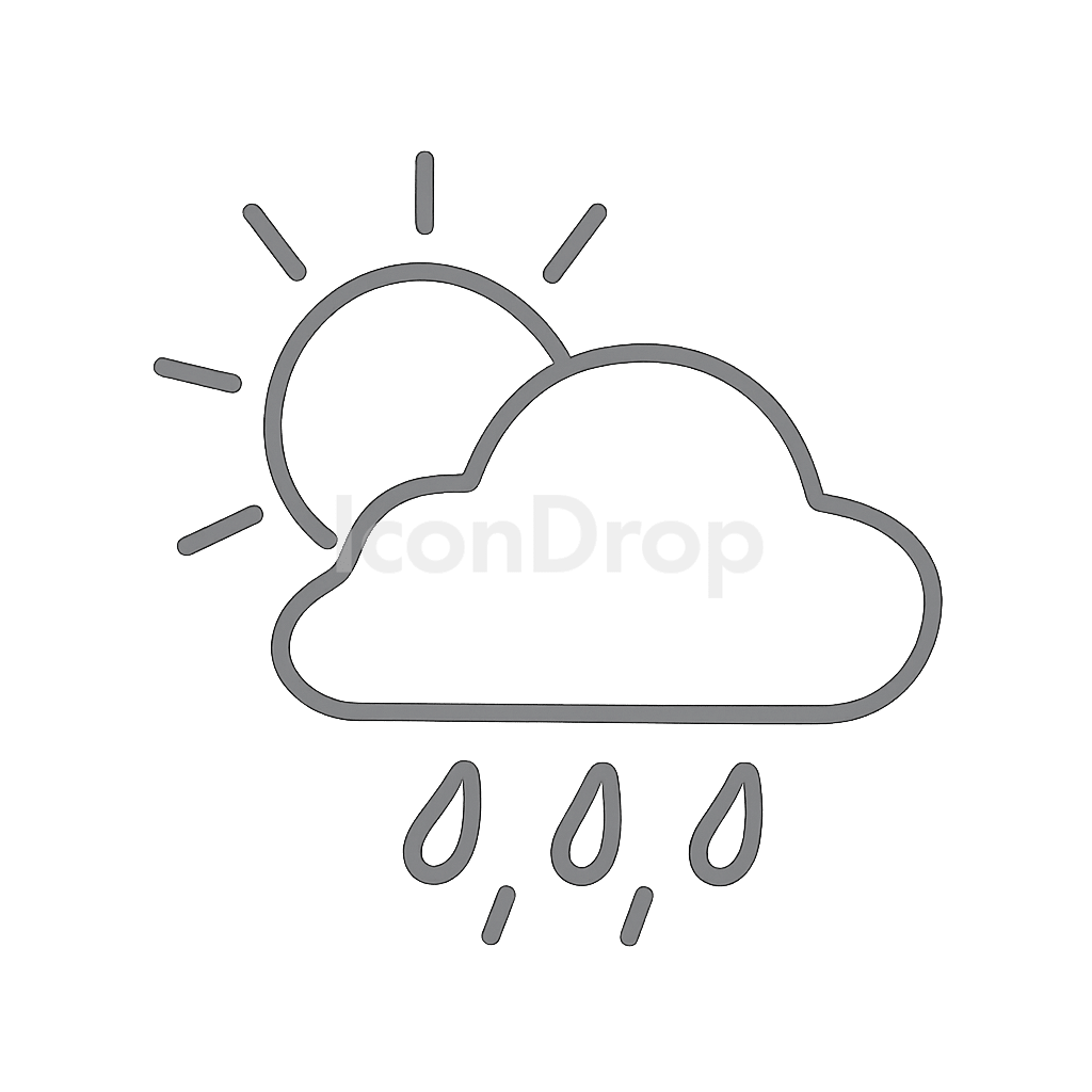 グレーの天気アイコン アウトライン