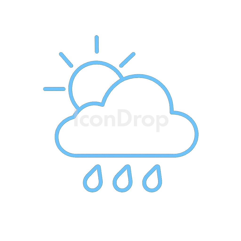 Weather Icon Light Blue Outline