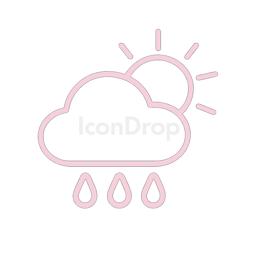 Weather Icon Light Pink Outline