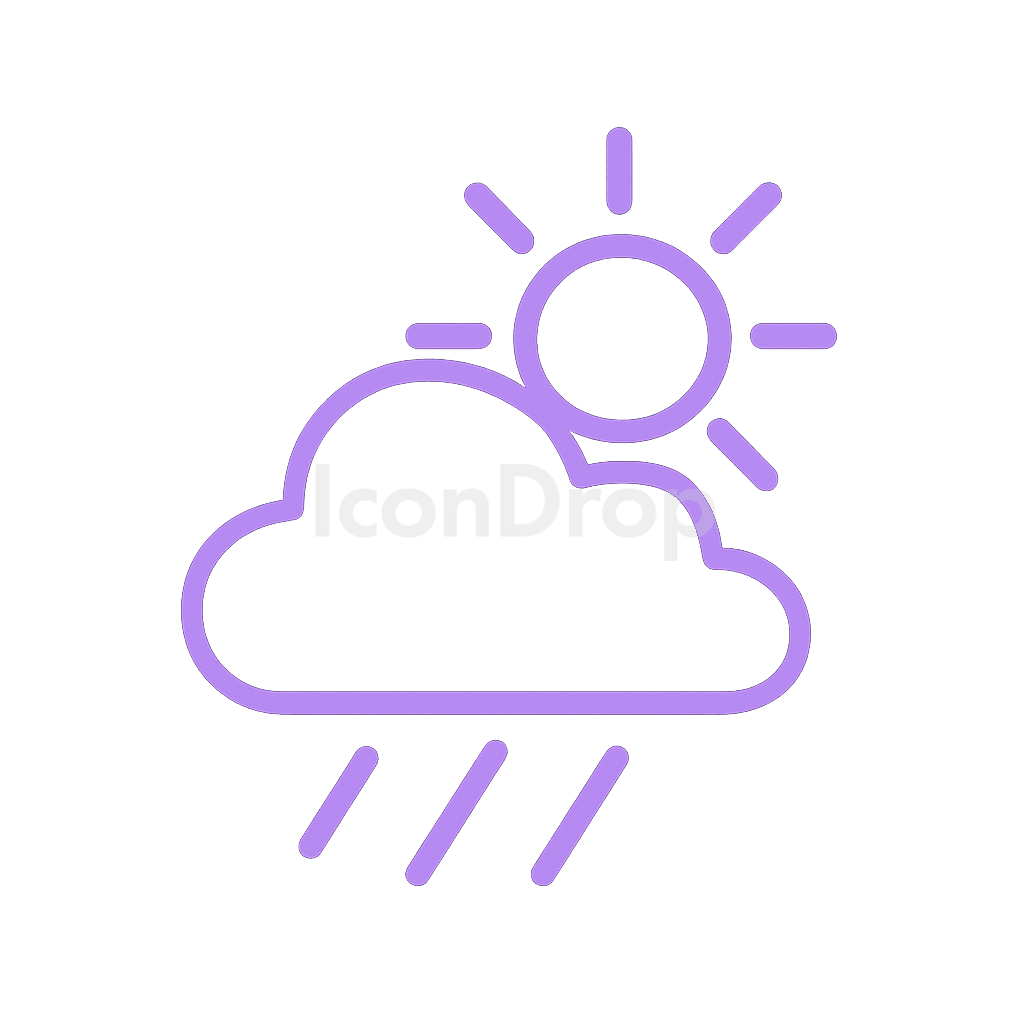 Weather Icon Light Purple Outline