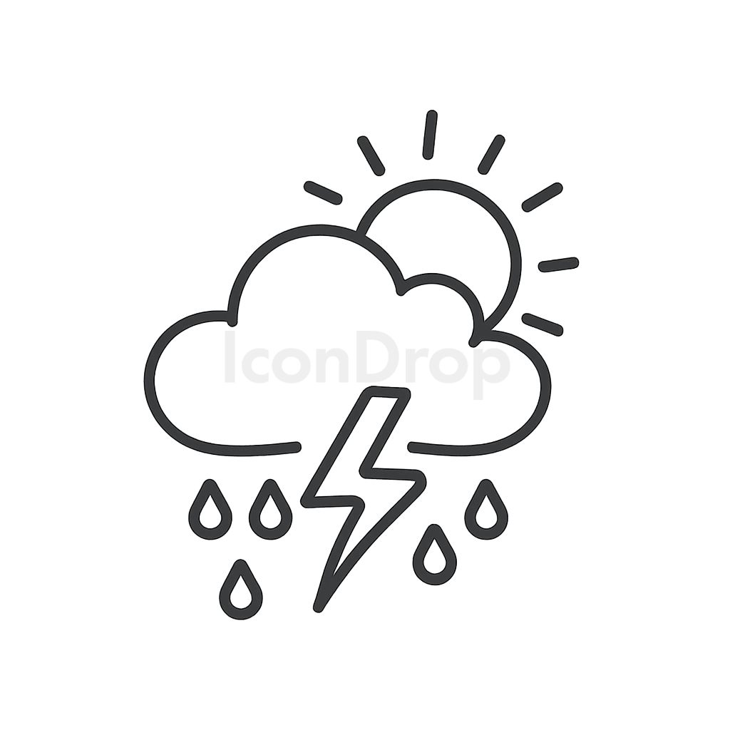Weather Icon Neon Outline