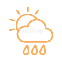 オレンジの天気アイコン(アウトライン)