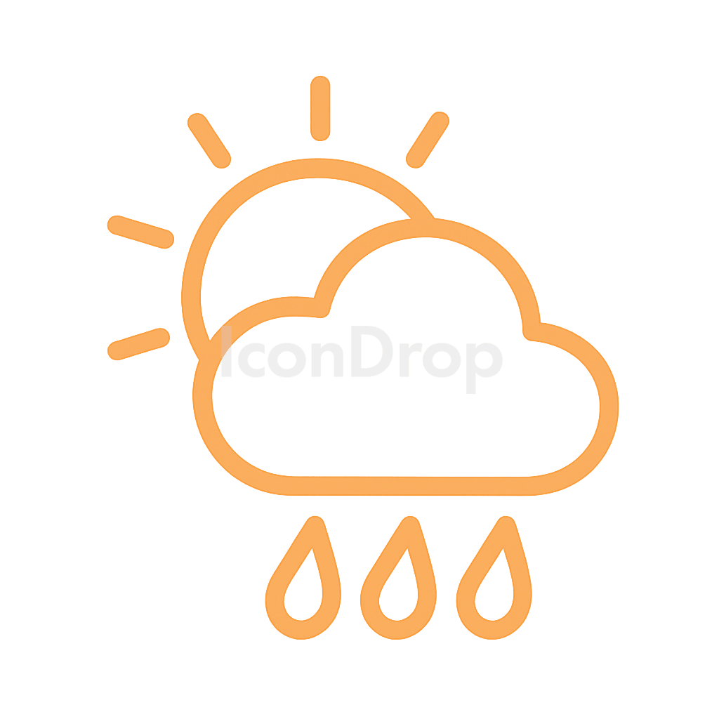 オレンジの天気アイコン アウトライン