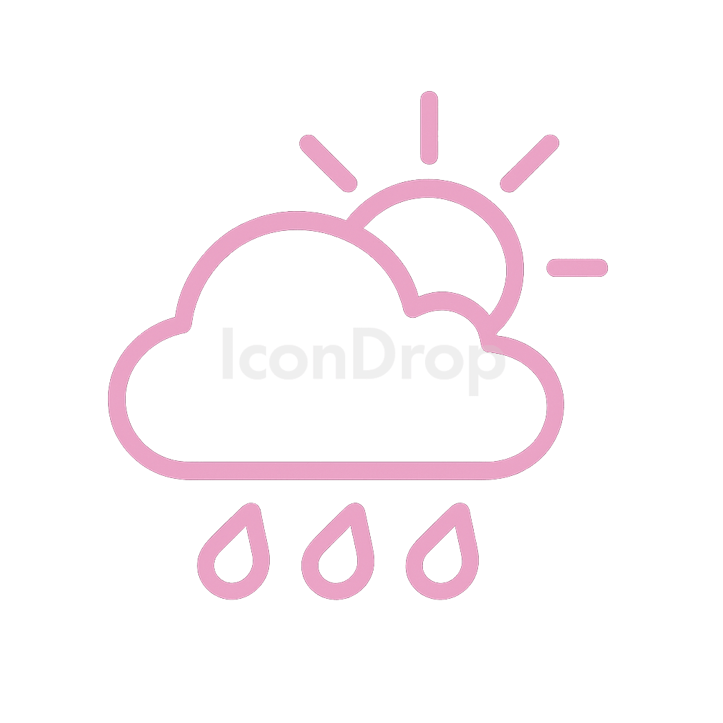 Weather Icon Pink Outline