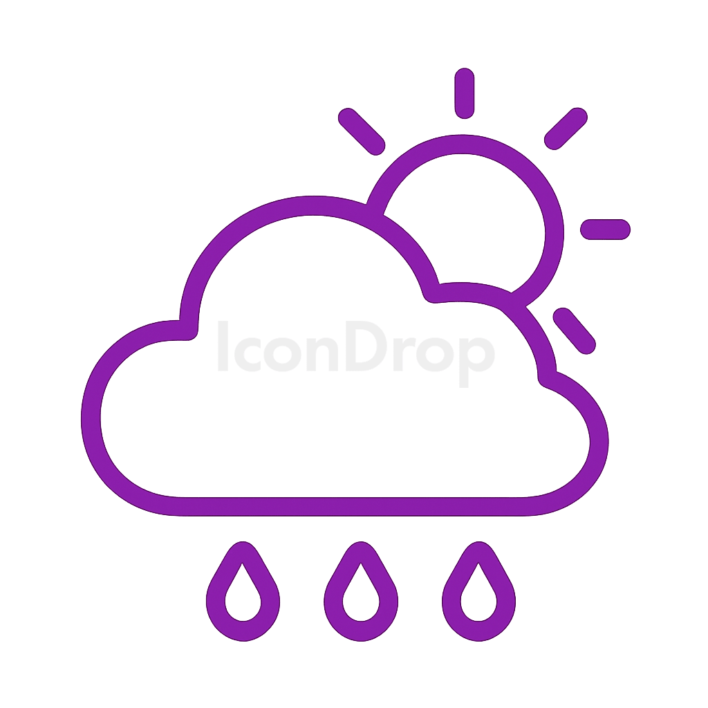 Weather Icon Purple Outline