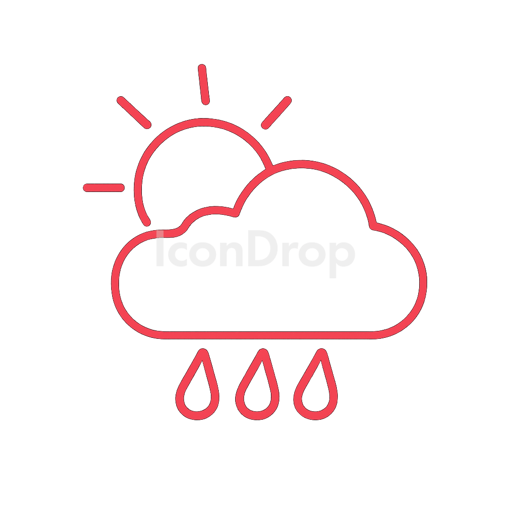 Weather Icon Red Outline